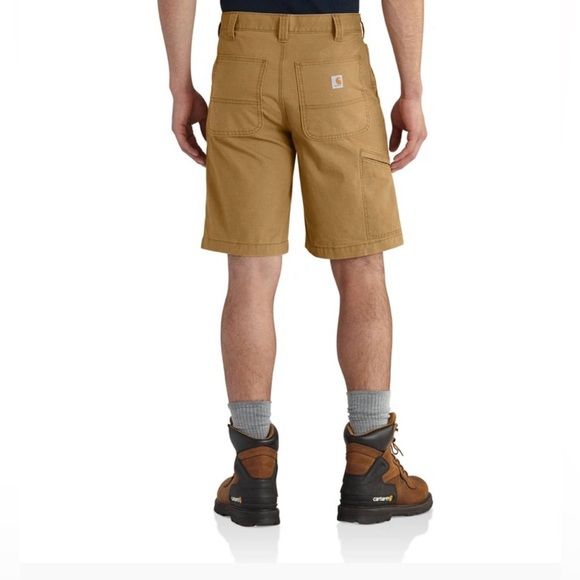 Mens Carhartt Relaxed Fit Rugged Flex Canvas Work Shorts Size 40 Khaki Green - Picture 2 of 10